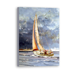 Boat Hand Painted Oil Painting / Canvas Wall Art UK HD09539
