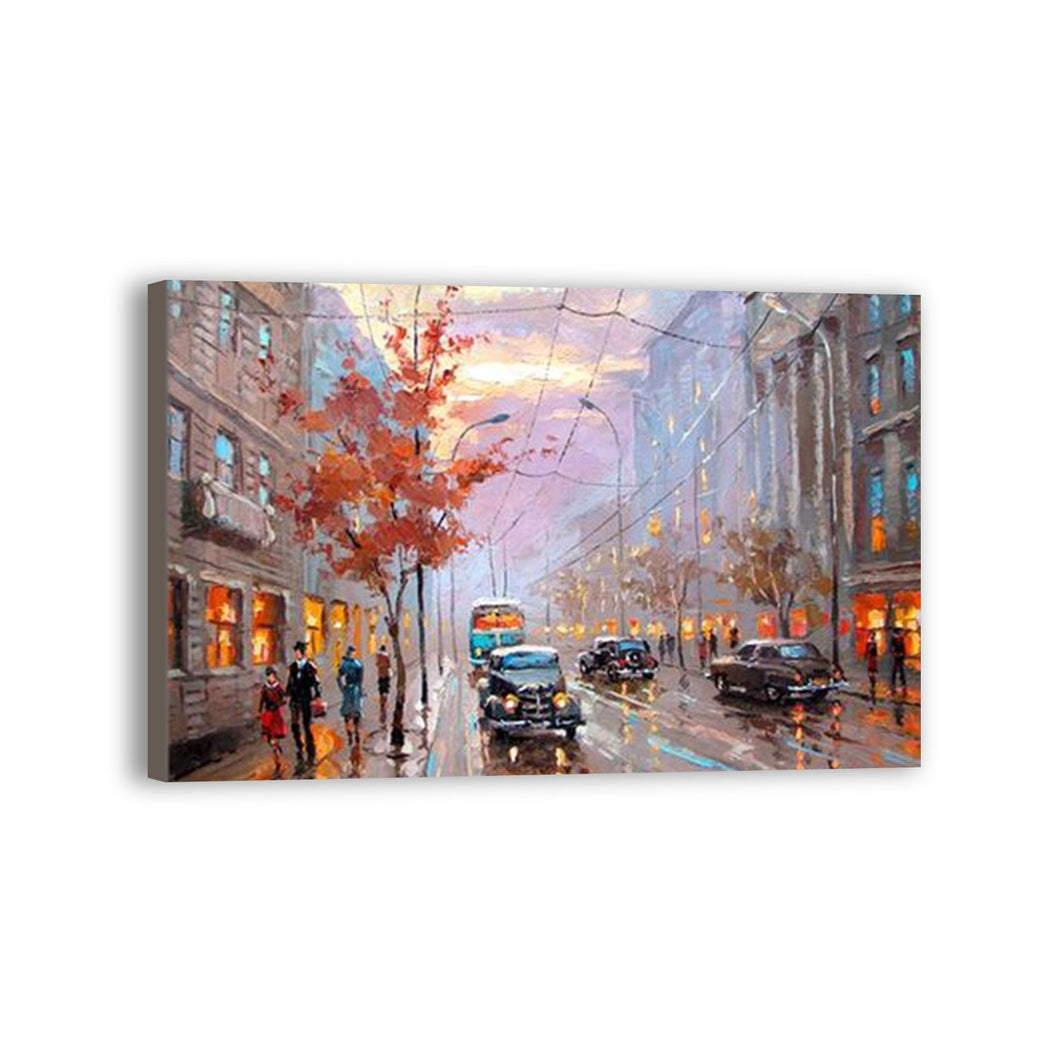 Scenery Street Hand Painted Oil Painting / Canvas Wall Art UK HD09903