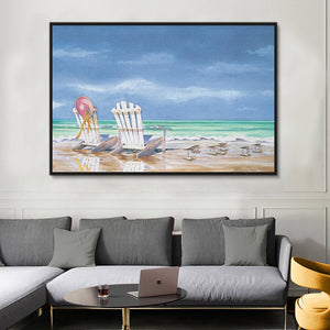 Beach Hand Painted Oil Painting / Canvas Wall Art HD010245