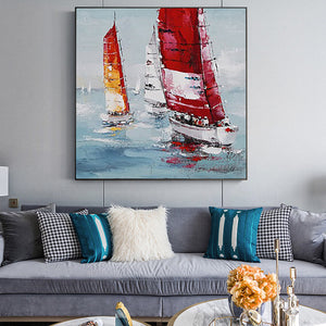 Boat Hand Painted Oil Painting / Canvas Wall Art HD010285