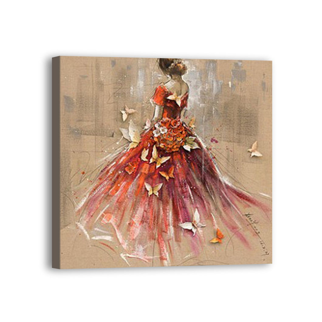 Girl Hand Painted Oil Painting / Canvas Wall Art UK HD010408