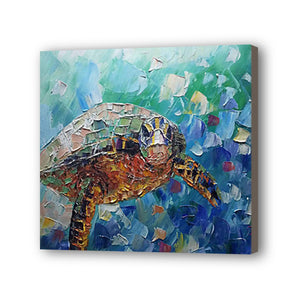 Tortoise Hand Painted Oil Painting / Canvas Wall Art UK HD010420
