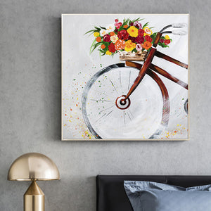 Bicycle Hand Painted Oil Painting / Canvas Wall Art HD010432