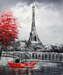 2020 Eiffel Tower Hand Painted Oil Painting / Canvas Wall Art UK HD010463