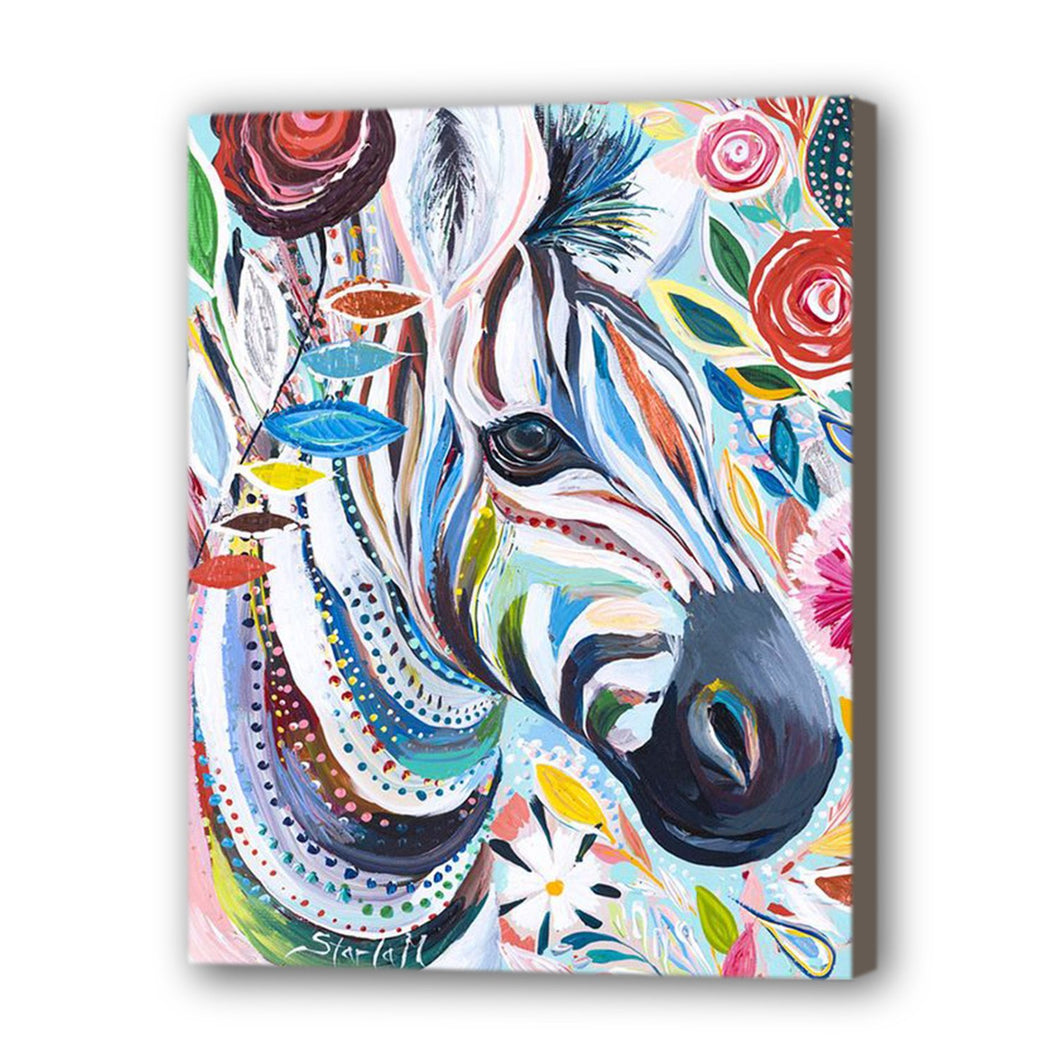 Zebra Hand Painted Oil Painting / Canvas Wall Art UK HD010544