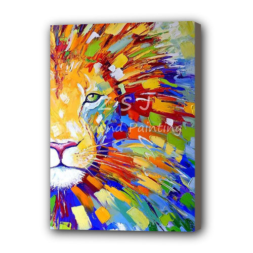 Lion Hand Painted Oil Painting / Canvas Wall Art UK HD010622