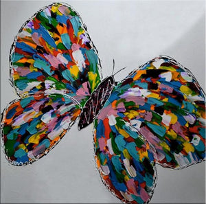 Butterfly Hand Painted Oil Painting / Canvas Wall Art UK HD010929