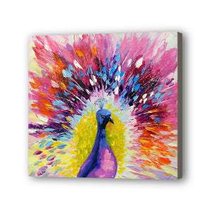 Peacock Hand Painted Oil Painting / Canvas Wall Art UK HD010930