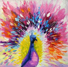 Load image into Gallery viewer, Peacock Hand Painted Oil Painting / Canvas Wall Art UK HD010930
