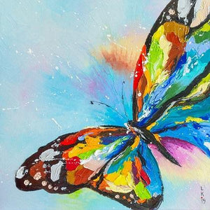 Butterfly Hand Painted Oil Painting / Canvas Wall Art UK HD010941