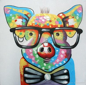 Pig Hand Painted Oil Painting / Canvas Wall Art UK HD010966