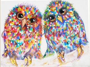 Owl Hand Painted Oil Painting / Canvas Wall Art UK HD010987
