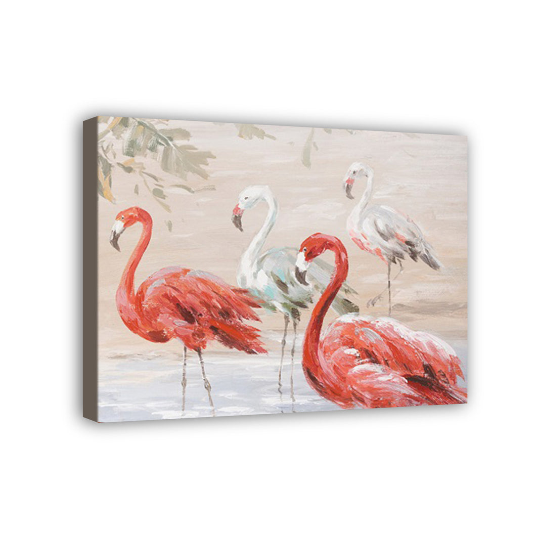 Flamingo Hand Painted Oil Painting / Canvas Wall Art HD010991