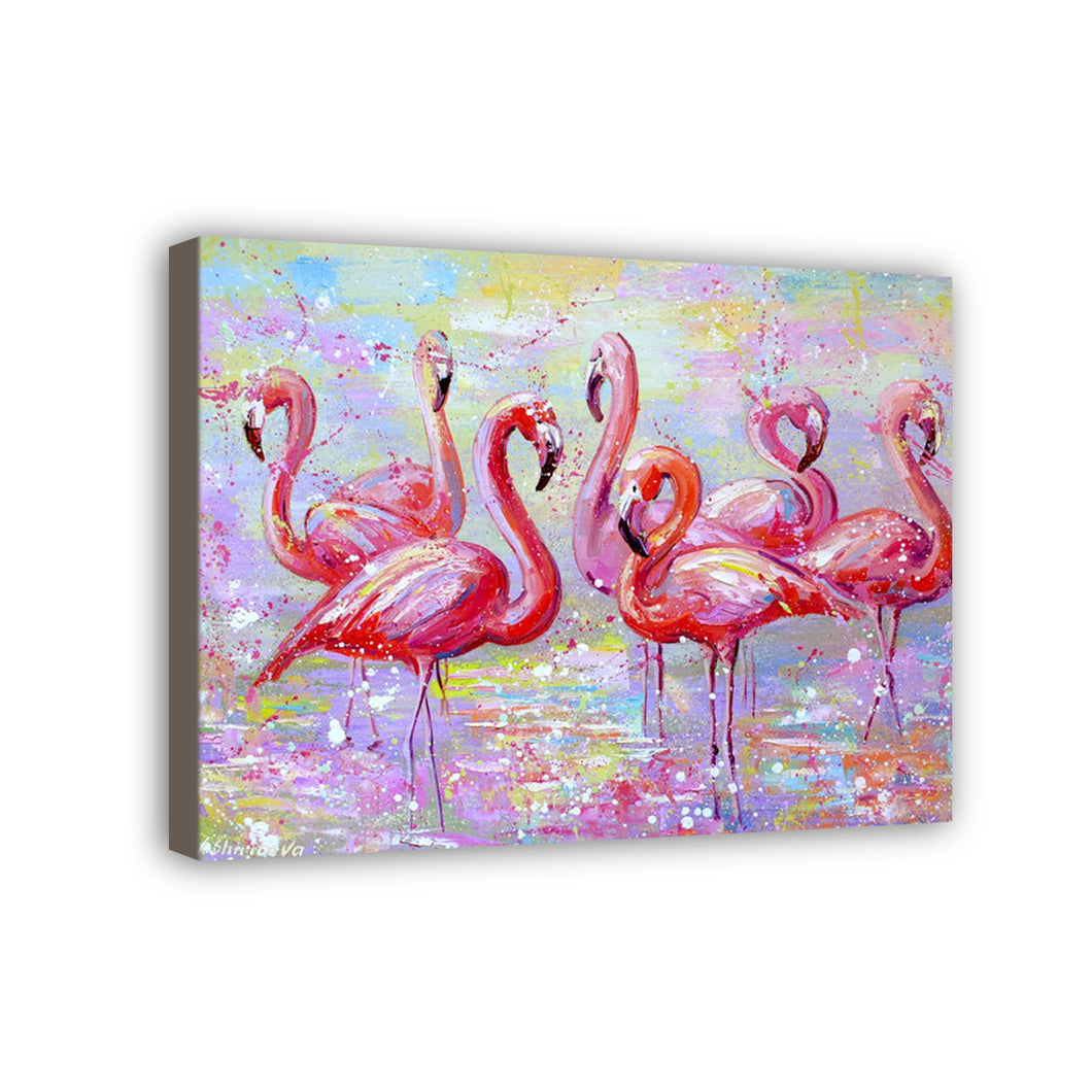 Flamingo Hand Painted Oil Painting / Canvas Wall Art HD011021