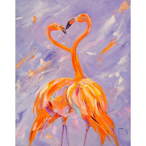 Flamingo Hand Painted Oil Painting / Canvas Wall Art UK HD011038