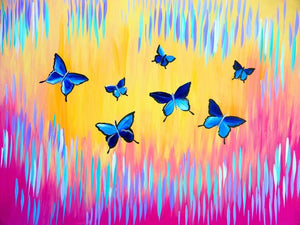 Butterfly Hand Painted Oil Painting / Canvas Wall Art UK HD011052