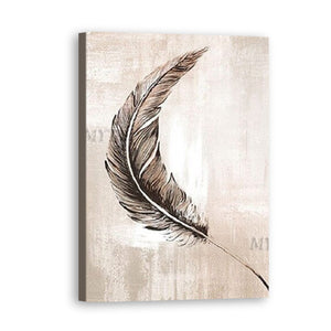 Feather Hand Painted Oil Painting / Canvas Wall Art UK HD011100