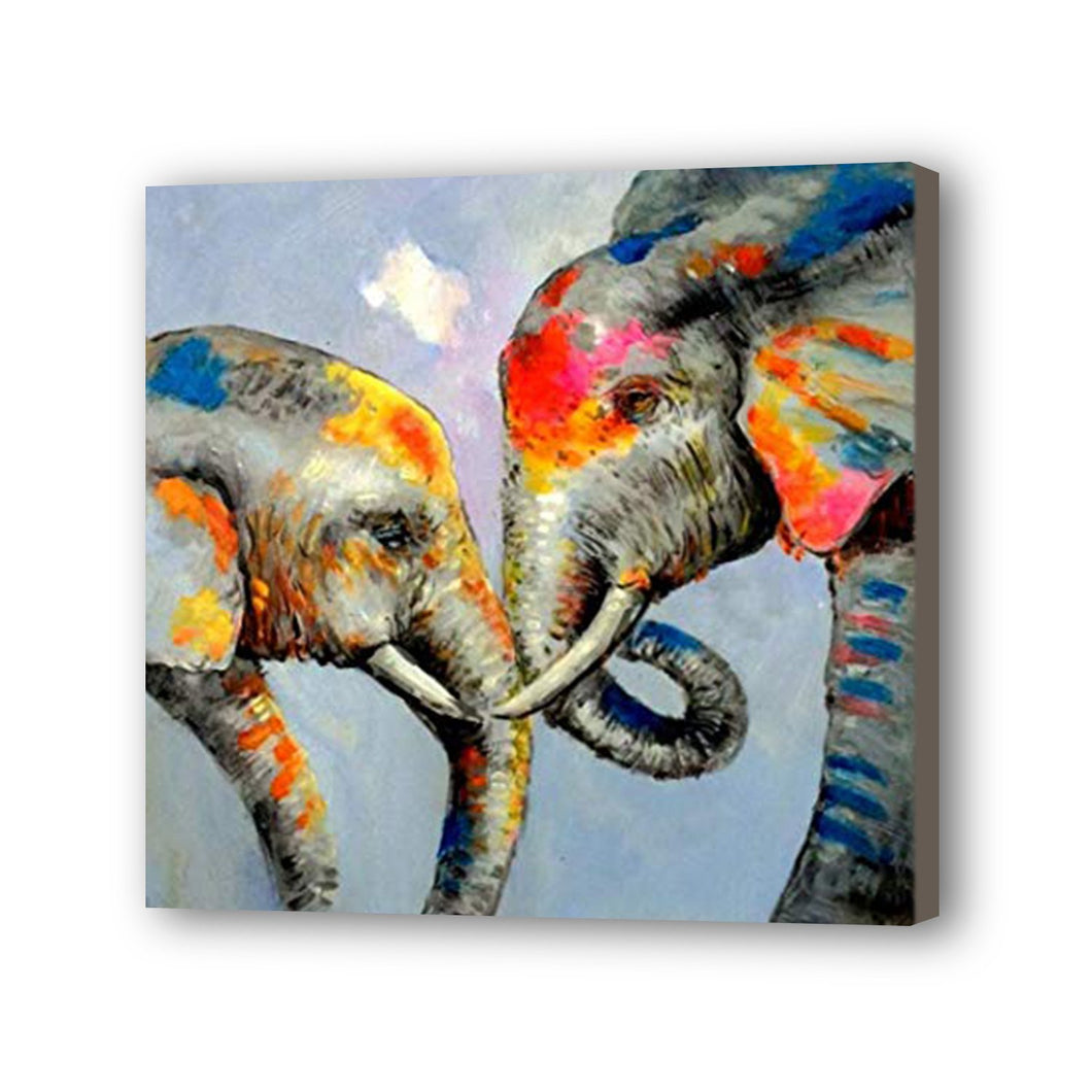 Elephant Hand Painted Oil Painting / Canvas Wall Art UK HD011127