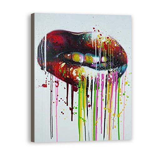 Lip Hand Painted Oil Painting / Canvas Wall Art UK HD011132