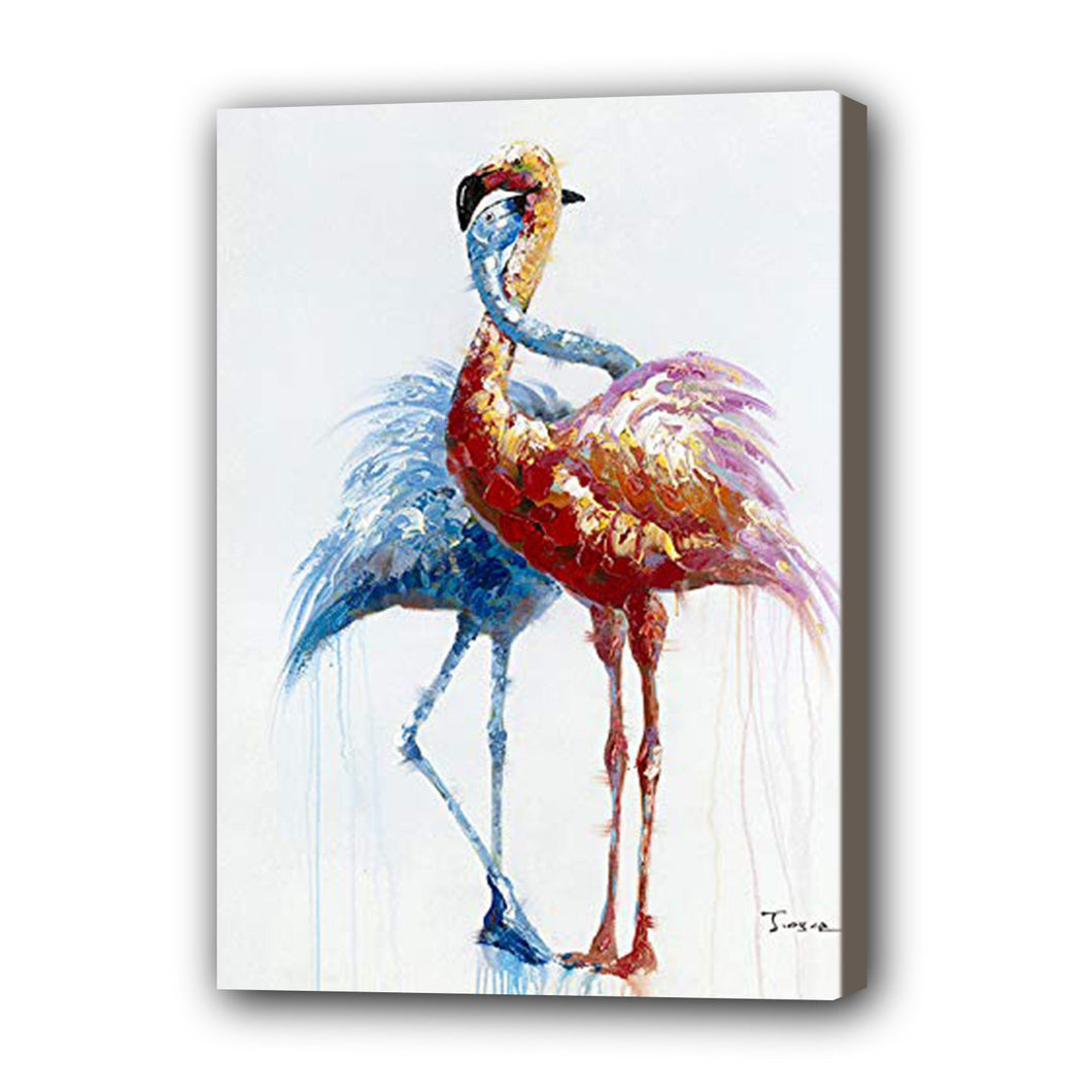 Flamingo Hand Painted Oil Painting / Canvas Wall Art UK HD011135