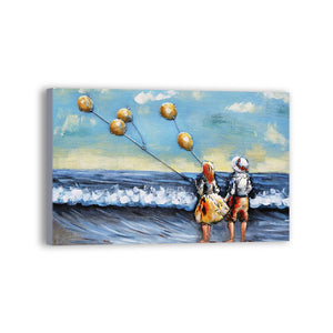 Beach Hand Painted Oil Painting / Canvas Wall Art UK HD06692