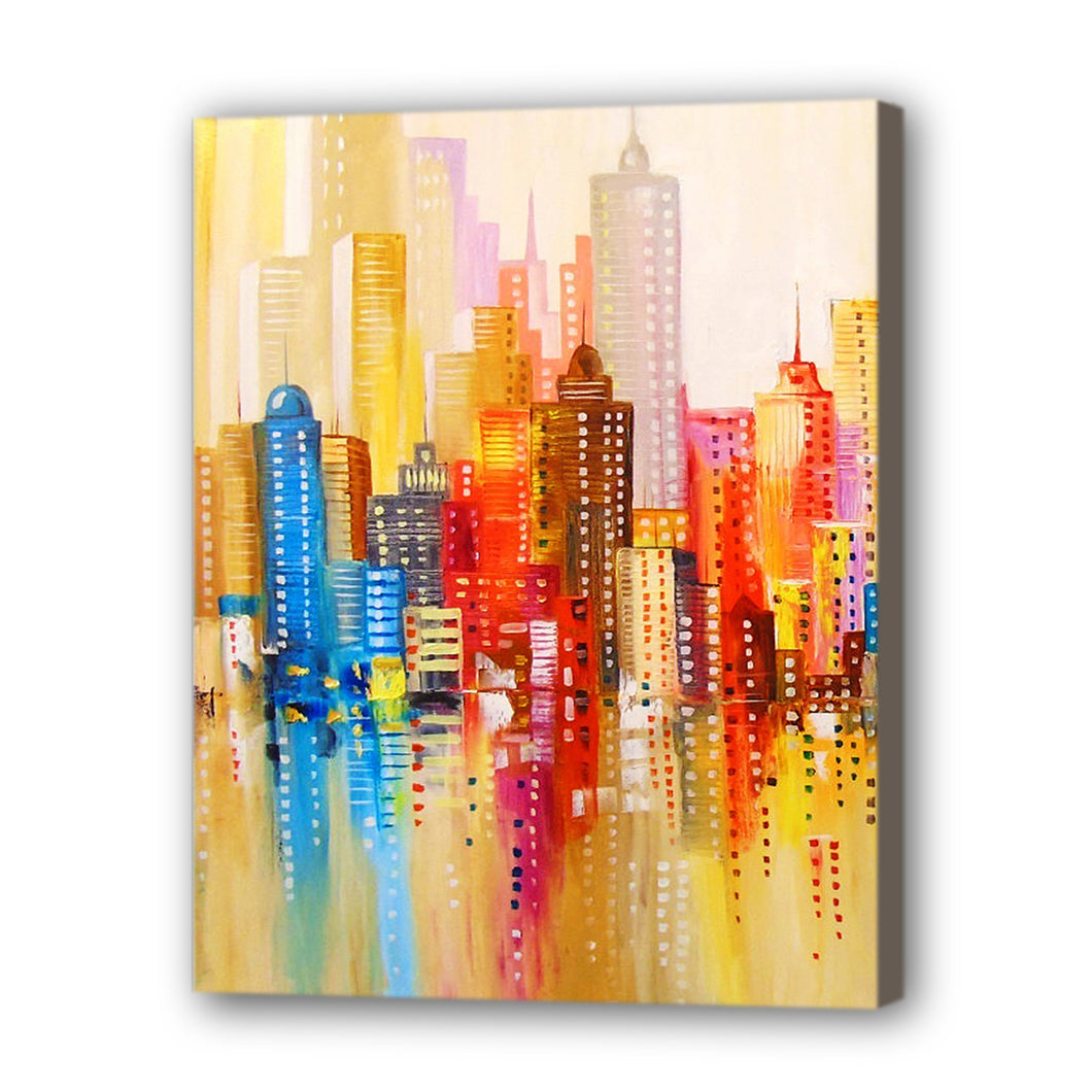 City Hand Painted Oil Painting / Canvas Wall Art HD06701