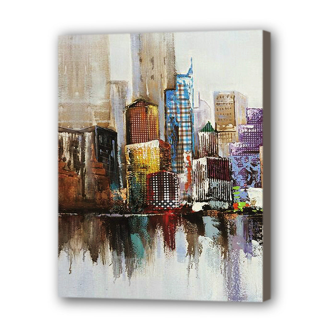 City Hand Painted Oil Painting / Canvas Wall Art HD06727