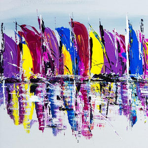 Abstract Art Boat Hand Painted Oil Painting / Canvas Wall Art UK HD06739