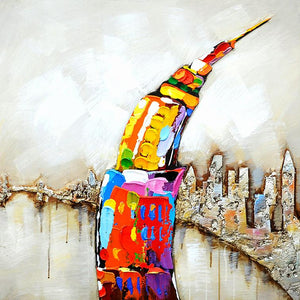 Town Hand Painted Oil Painting / Canvas Wall Art UK HD06745