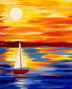 Sunset Hand Painted Oil Painting / Canvas Wall Art UK HD06761