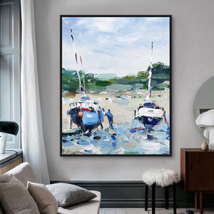 New Boat Hand Painted Oil Painting / Canvas Wall Art HD06808