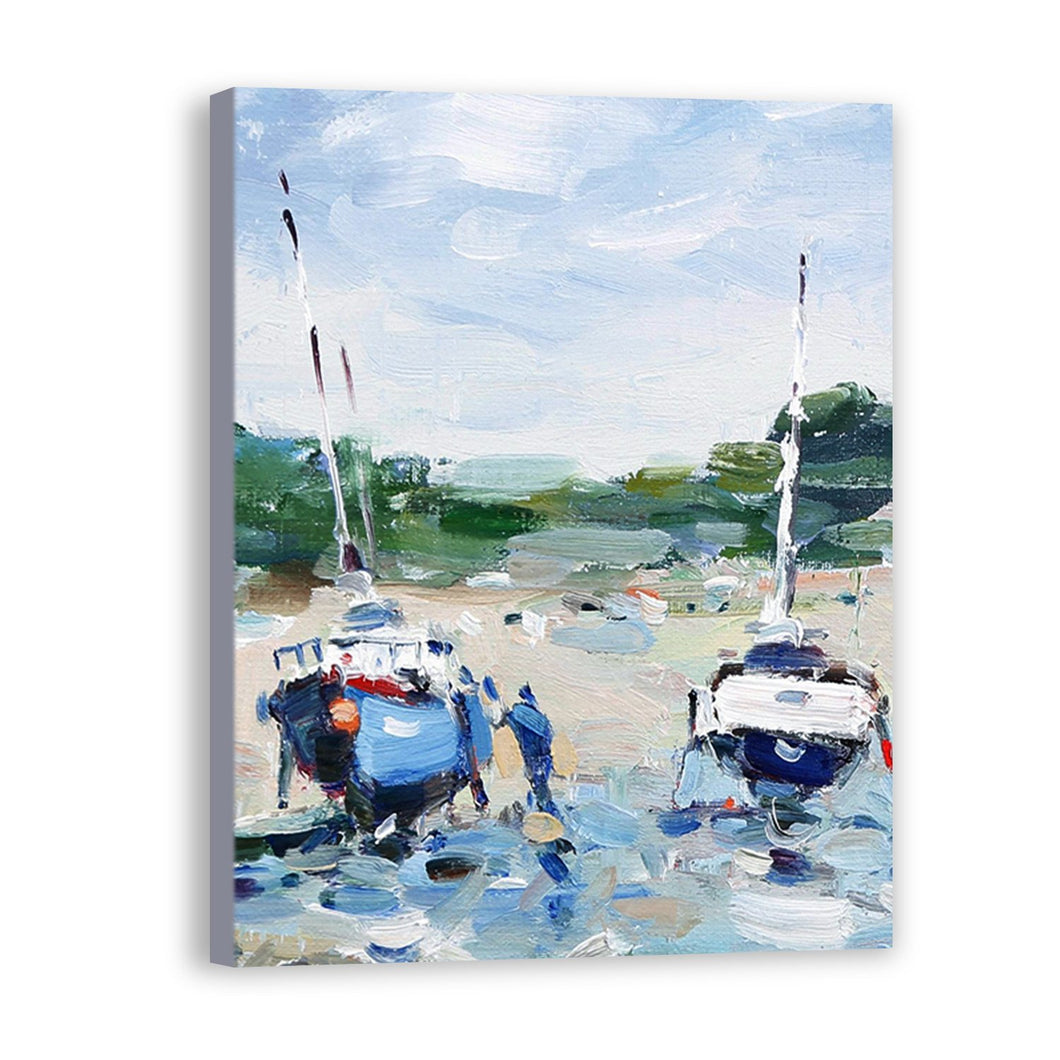 2020 Boat Hand Painted Oil Painting / Canvas Wall Art UK HD06808