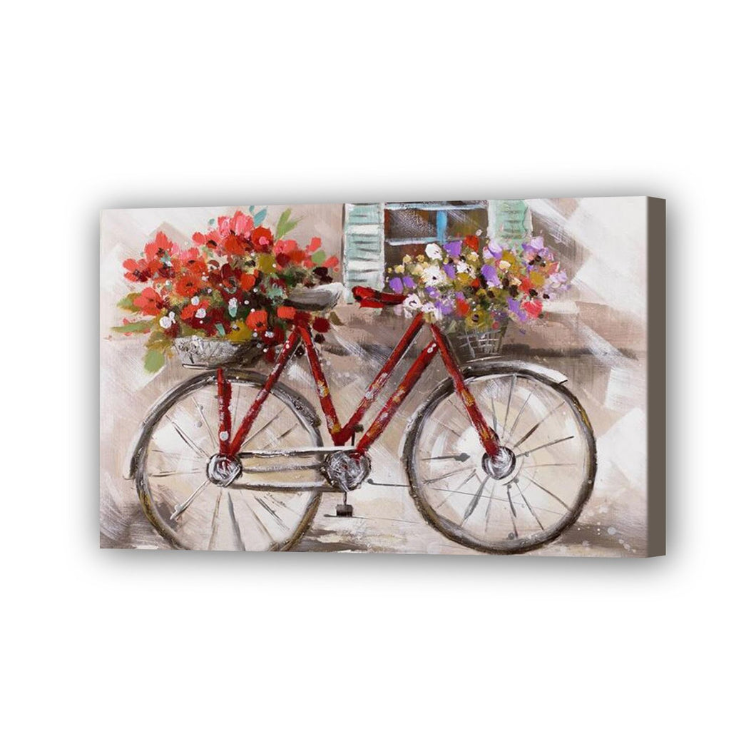 Bicycle Hand Painted Oil Painting / Canvas Wall Art UK HD06900