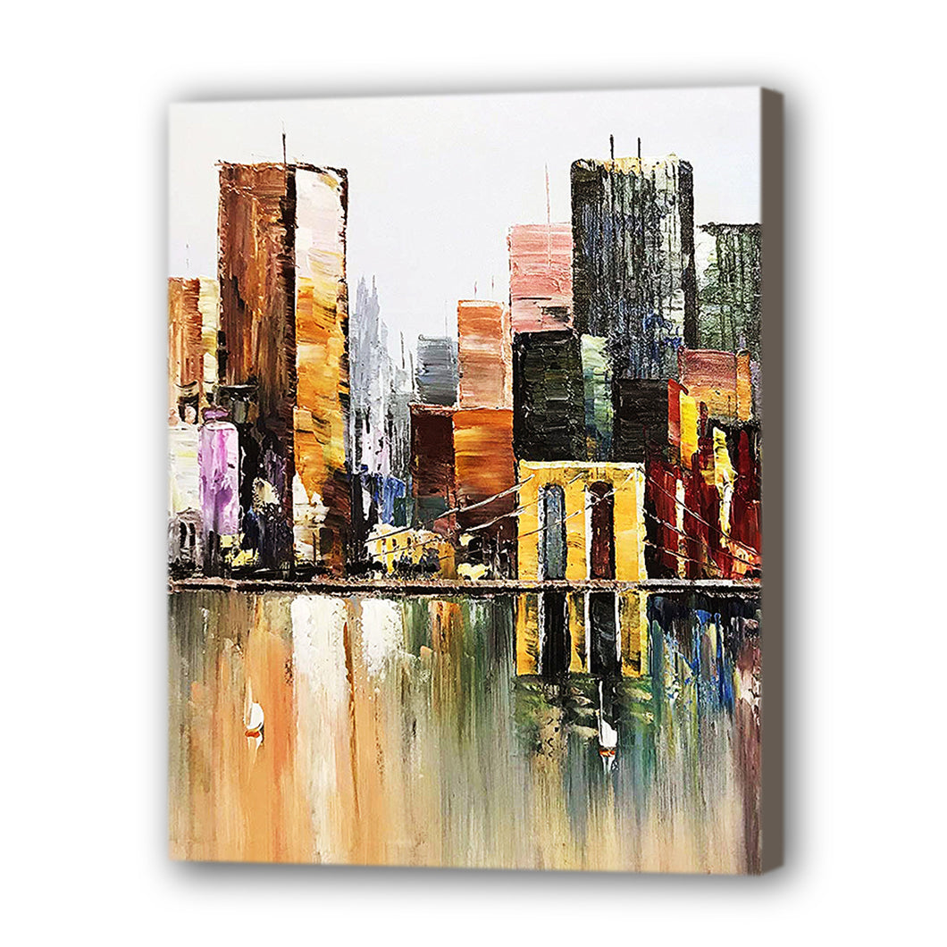City Hand Painted Oil Painting / Canvas Wall Art HD06991