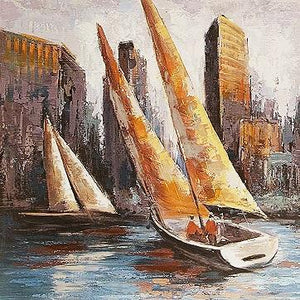 Boat Hand Painted Oil Painting / Canvas Wall Art UK HD07009