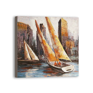 Boat Hand Painted Oil Painting / Canvas Wall Art UK HD07009