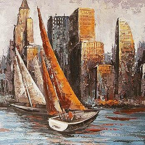 Boat Hand Painted Oil Painting / Canvas Wall Art UK HD07010