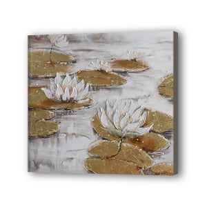 Lotus Hand Painted Oil Painting / Canvas Wall Art UK HD07011