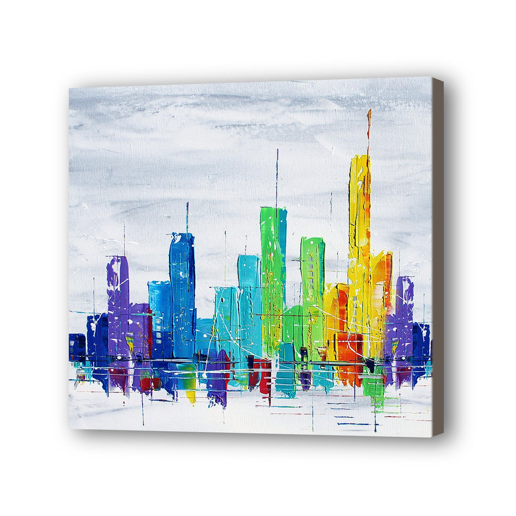 City Hand Painted Oil Painting / Canvas Wall Art HD07061