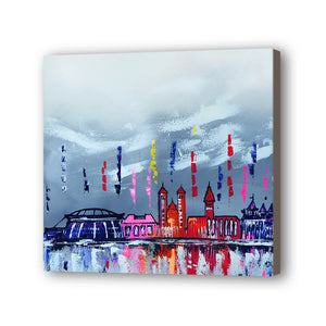 2020 Town Hand Painted Oil Painting / Canvas Wall Art UK HD07063