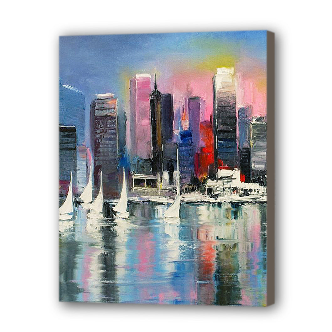 City Hand Painted Oil Painting / Canvas Wall Art HD07093