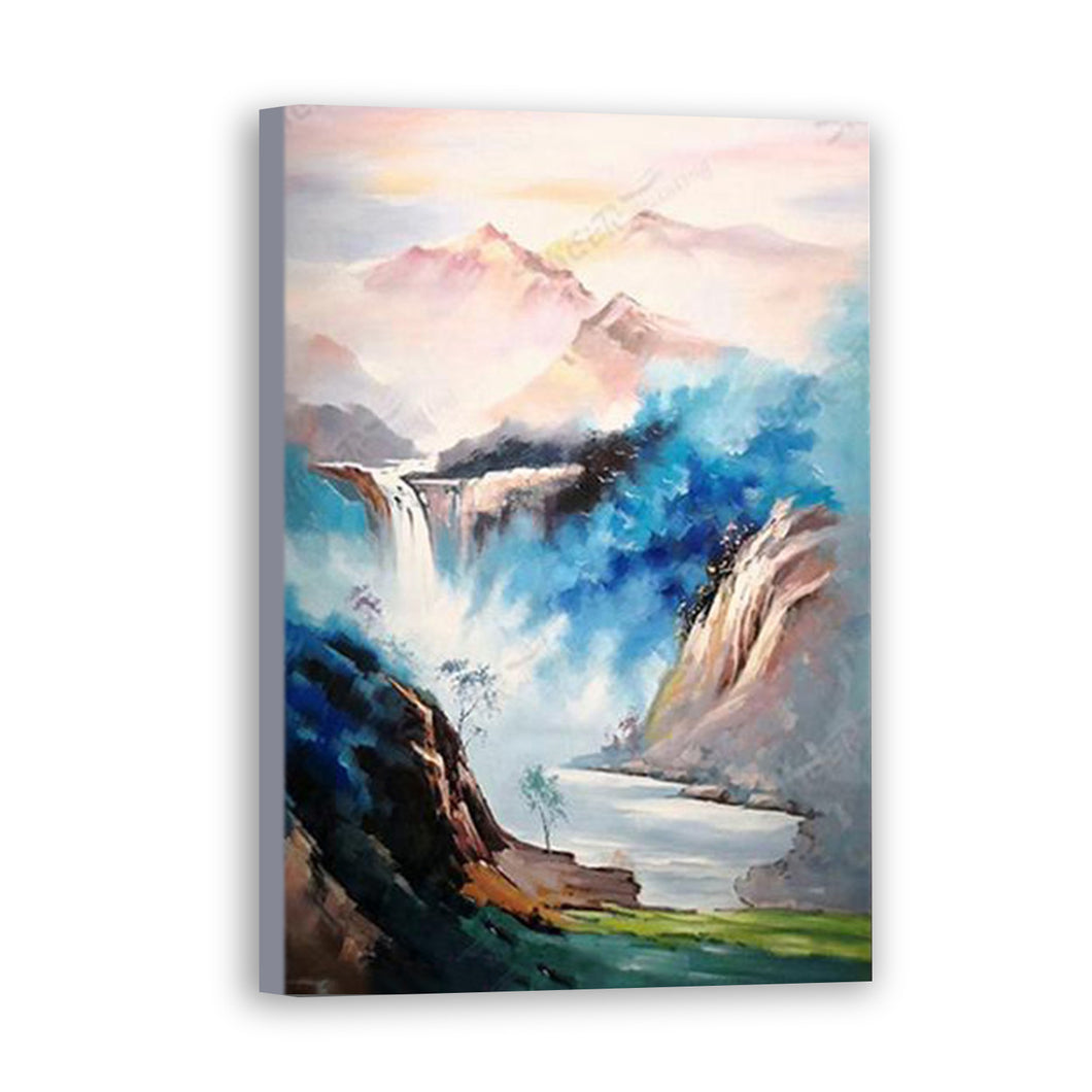 Waterfall Hand Painted Oil Painting / Canvas Wall Art HD07232