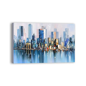 City Hand Painted Oil Painting / Canvas Wall Art UK HD07241