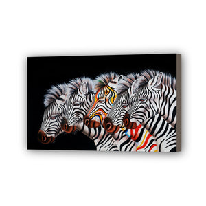 Zebra Hand Painted Oil Painting / Canvas Wall Art HD07324