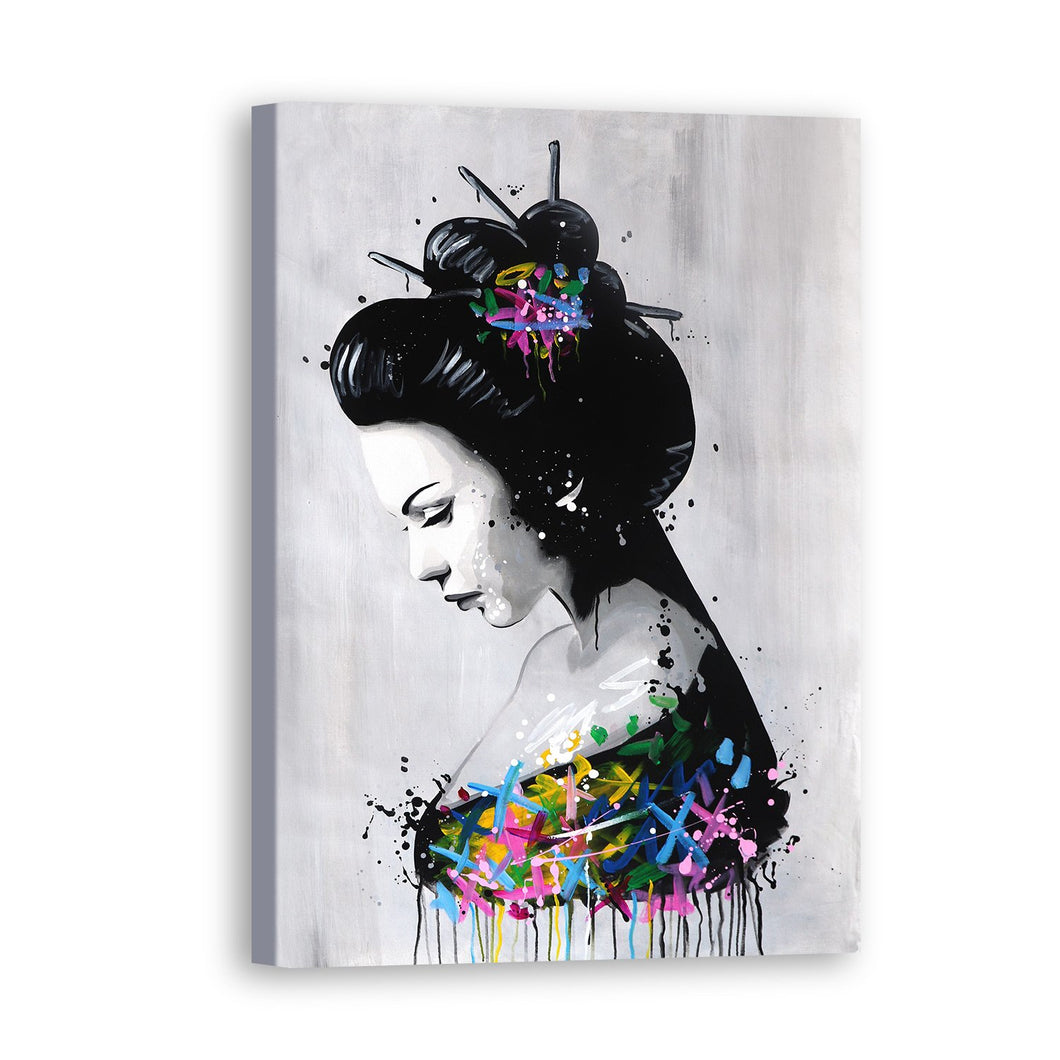 Woman Hand Painted Oil Painting / Canvas Wall Art UK HD07325