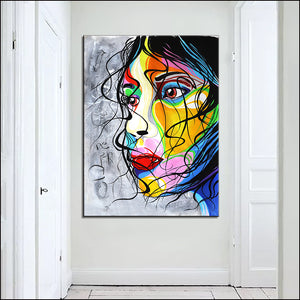 Portrait Woman Hand Painted Oil Painting / Canvas Wall Art HD07326