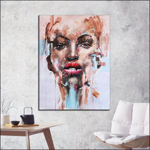 Woman Hand Painted Oil Painting / Canvas Wall Art HD07327