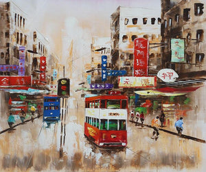 Bus Hand Painted Oil Painting / Canvas Wall Art UK HD07333
