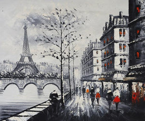 Eiffel Tower Hand Painted Oil Painting / Canvas Wall Art UK HD07336