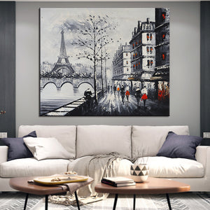 Eiffel Tower Hand Painted Oil Painting / Canvas Wall Art HD07336